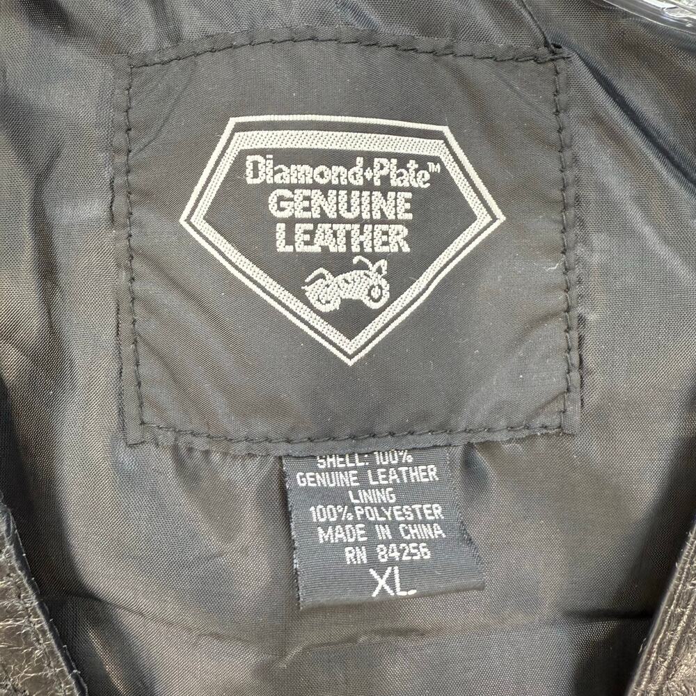 Diamond Plate Leather Vest Women's XL Black Leather Love to Ride Lined - Picture 6 of 14
